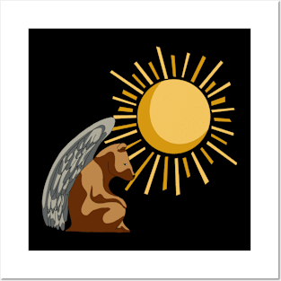 Bear Angel with Sun Posters and Art